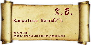 Karpelesz Bernát névjegykártya